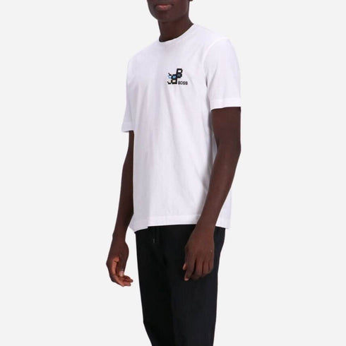 CAMISETA BLANCA TEGLITCH LOGO BOSS